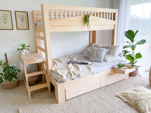 Family Bunk Beds Pine: Family Cozy bunk bed PINE