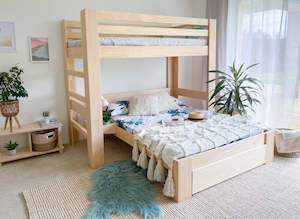 Family Bunk Beds T Shaped Pine: Family Classic T-shaped bunk bed PINE