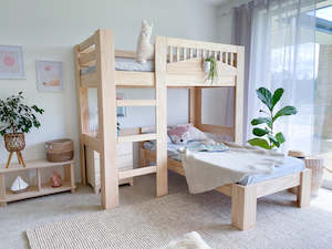 Bunk Beds L Shaped Pine: Cozy L-shaped bunk bed PINE