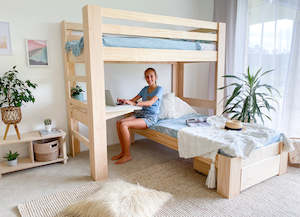Bunk Beds L Shaped Pine: Classic L-shaped bunk bed PINE