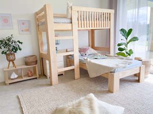 Bunk Beds L Shaped Pine: Scandi L-shaped bunk bed PINE