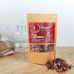 Tisane Blends: Rosy Strawberry: Dried Strawberry, Rose Petals and Hibiscus