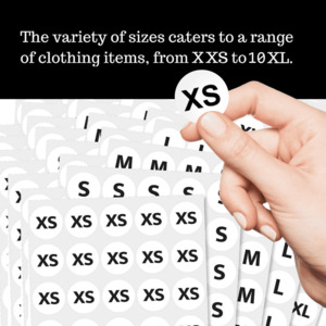 Round Self-Adhesive Size Labels for Clothing – 30mm Diameter (XXS to 10XL) - M&hellip;