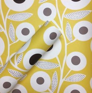 Floral and Tree Patterns: Circle Vines Yellow