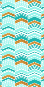 Chevron Stripes Turquoise and Gold