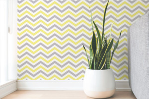 Chevron Pattern Yellow and Grey