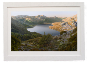 Framed prints: “Boulder Lake, Kahurangi National Park” Framed Giclee by Peter Geen
