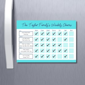 Magnetic Planners Organisers: Family Chore Chart Option B