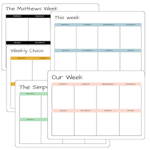 Magnetic Planners Organisers: Weekly Planner Pastels