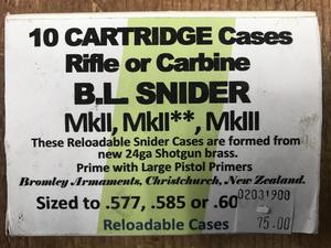 Black Powder Firearms And Accessories: Snider Cartridge Cases sized to .577