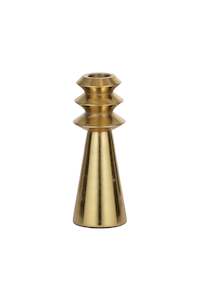 Zeus Conical Candleholder w Gold Finish - Tall
