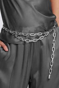 PAULA RYAN Chain Belt - Silver