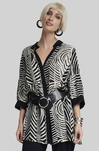 Belts: PAULA RYAN O Ring Leather Belt - Black/Nickel