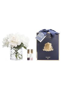 Cote Noire 1: COTE NOIRE Clear Herringbone - White and Blush Roses