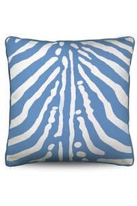 Stuart Membery: STUART MEMBERY Zebra Cushion - Sky Blue