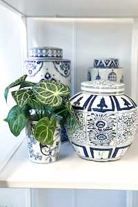 Magpie Home: MAGPIE HOME Round Chinoisery Handpainted Ceramic Jar