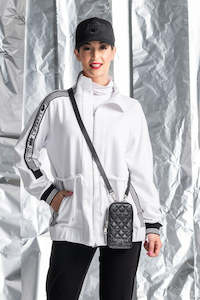 PAULA RYAN Quilted Mobile Shoulder Bag - Black/Nickel