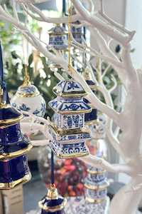 Christmas: Square Temple Chinoiserie Christmas Ornament