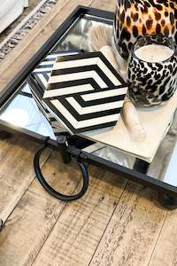 MAGPIE HOME Hexagon Inlay Box + Coasters - Black