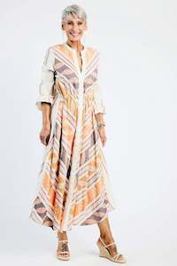 DEVOTION TWINS - Tiffany Long Dress Orange/Lilac