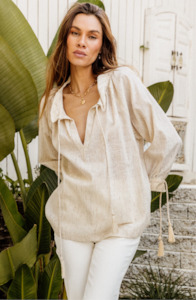 I Am Pylgrym: I AM PYLGRYM Santorini Top - Biscuit Stripe