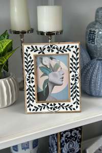 Tunisian Floral Inlay Photo Frame - 5x7
