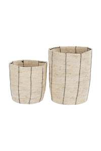 Storage Boxes Baskets: Kenya Basket - Sml Nat/Blk