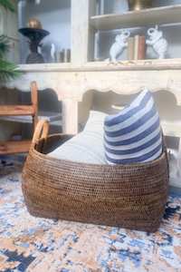 Rattan Family Basket with Handles