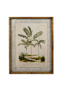Zanzibar Palms Glass Framed Print