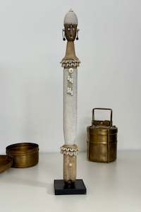 Namji Doll White with Beaded Headband - Cameroon