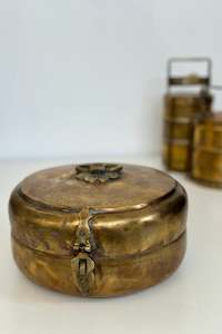 Vintage Brass Chapati Box - Lge