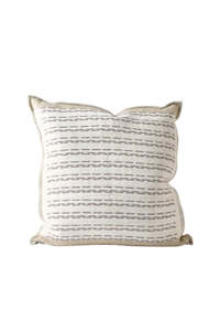 Cushions Throws: Hagen Cushion - Off White/Slate - 50cm