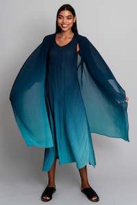 Coats: ALQUEMA Collare Coat - Twilight Blue to Peacock