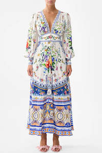 Camilla: CAMILLA Shaped Waistband Dress with Gathered Sleeves - Tiles Darls