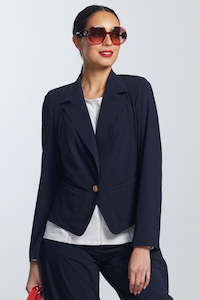PAULA RYAN Short Waisted Jacket - Navy