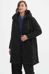 TIRELLI Zip Hem Winter Coat - Black