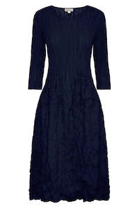 ALQUEMA 3/4 Sleeve Smash Pocket Dress - Midnight Blue