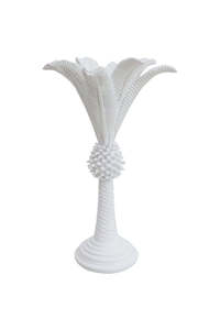 White Large Queen Palm Candle Holder
