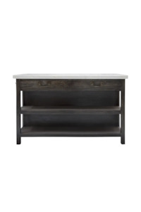Furniture: Aged Black Kitchen Island Large