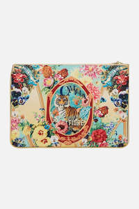CAMILLA Small Canvas Clutch - Aromatic Tiger Flower