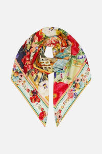 CAMILLA Large Crystalled Silk Square Scarf - Aromatic Tiger Flower