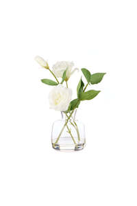 Vases: White Rose - Glass Vase