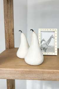Medium White Marble Pear
