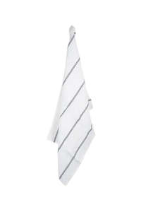 Woven Stripe Tea Towel - Off White & Black
