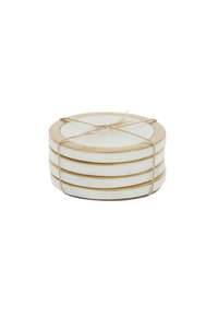 Coast To Coast: Marble Brass Coasters Set/4