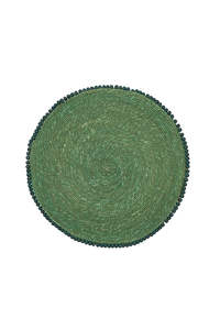 Vacay Beaded Seagrass Placemat - 38cm Green