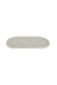 Atelier Oblong Marble Tray w Hand Carved Rim