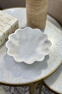 Homewares: Flora Sculpted Marble Bowl - Sml