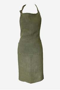 Homewares: Olive Green French Linen Apron