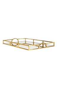 Homewares: Celeste Mirrored Gold Tray - Large